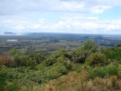 im Hintergrund der Lake Taupo